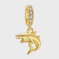 925 Sterling Zilveren Bedel: Gouden Strik met Roze Hart & Kruis met Oog van Horus