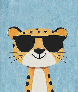 Vrolijke Dieren Canvas Posters - Leeuw, Hond, Beer & Cheetah op Skateboard - Kinderkamer Decoratie