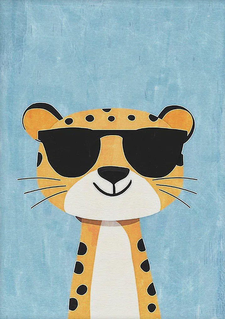 Vrolijke Dieren Canvas Posters - Leeuw, Hond, Beer & Cheetah op Skateboard - Kinderkamer Decoratie