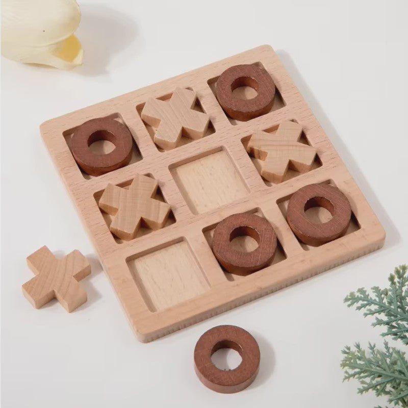 Houten Montessori Boter-kaas-en-eieren Spel: Interactieve Puzzel voor Kinderen - Educatief en Hersentrainend Speelgoed