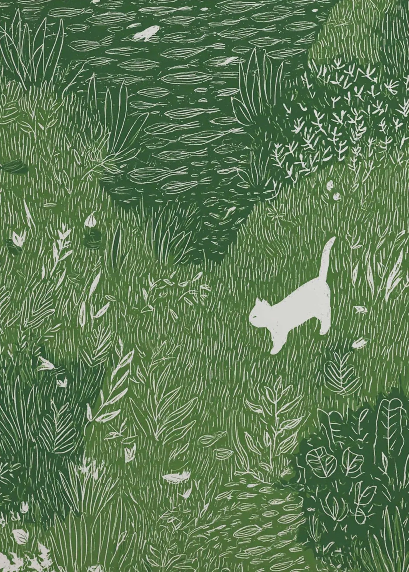 Japanse Canvas Poster: Zen Bos, Koi Vis & Kraanvogel - Sfeervolle Wanddecoratie