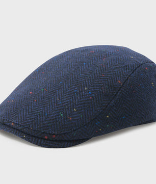 Heren Visgraat Wolmix Flat Cap - Stijlvolle Newsboy & Gatsby Pet voor Winter & Outdoor