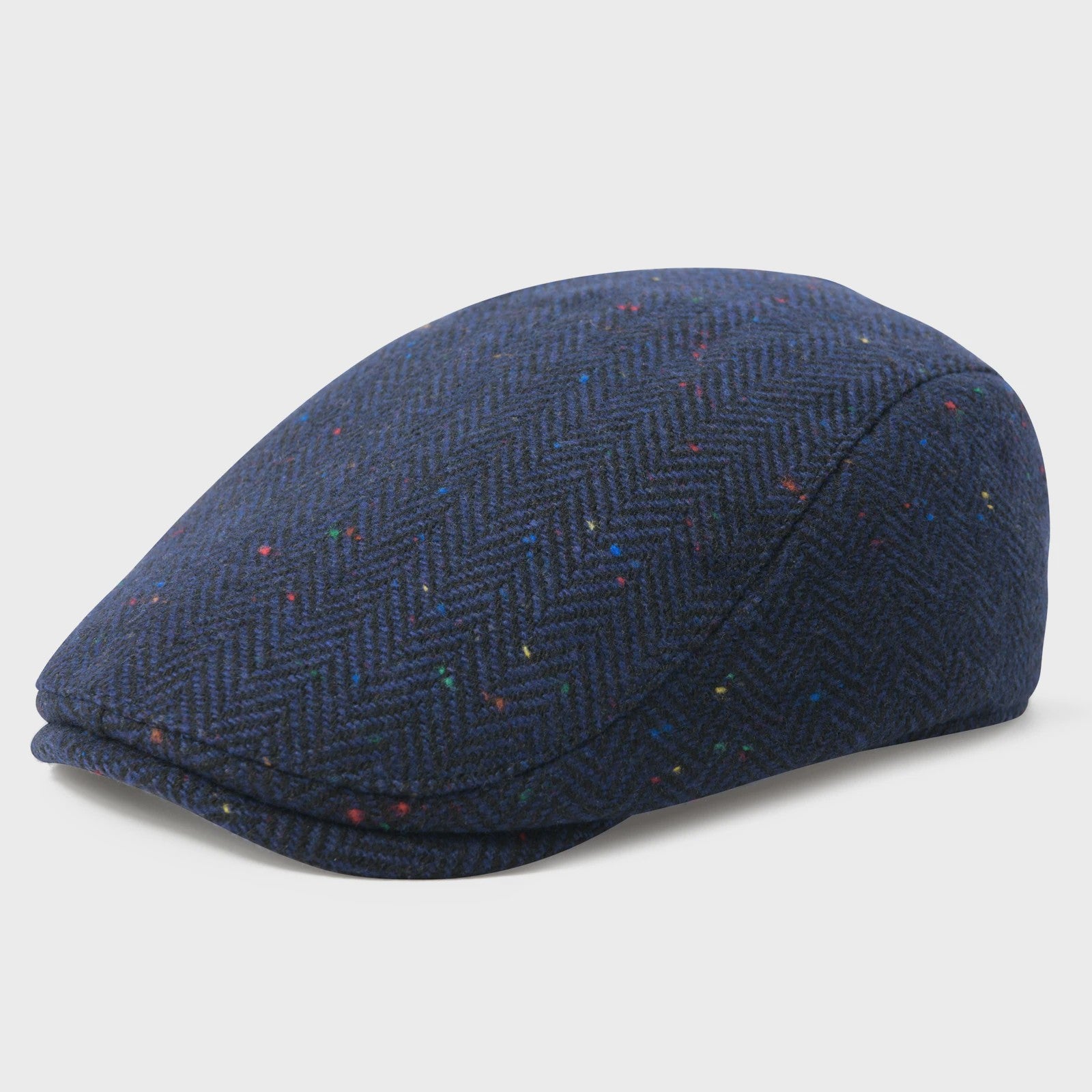 Heren Visgraat Wolmix Flat Cap - Stijlvolle Newsboy & Gatsby Pet voor Winter & Outdoor