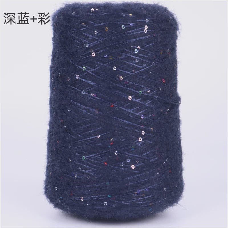 Zacht Pluche Mohair Garen met Pailletten - Kleurrijk Brei-, Haak- en Naaigaren (520g)