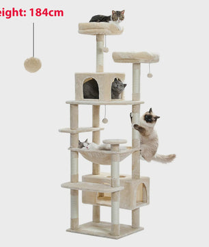 Grote Kattenboom met Krabpalen, Hangmat en Speeltjes - Meerdere Niveaus