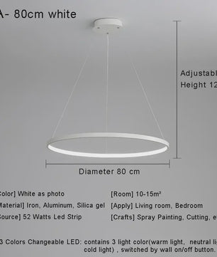 Moderne Minimalistische LED Ring Plafondlamp - Stijlvolle Hanglamp voor Woonkamer & Eetkamer