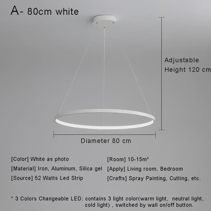 Moderne Minimalistische LED Ring Plafondlamp - Stijlvolle Hanglamp voor Woonkamer & Eetkamer