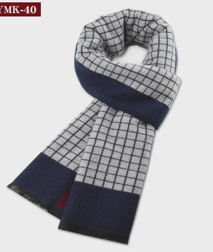 Luxe Heren Sjaal - Warme Wol & Kasjmier - Winter Ruitpatroon