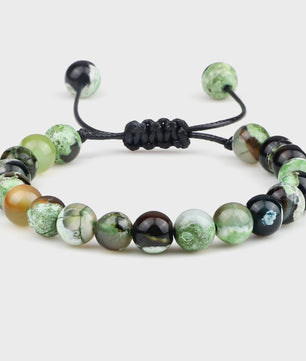 Verstelbare Natuursteen Armband - 8mm Agate & Onyx Kralen voor Mannen en Vrouwen