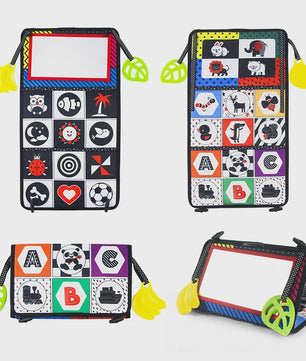 Zachte Baby Stoffen Boek met Spiegel - Interactief Educatief Montessori Speelgoed