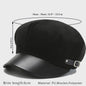 Klassieke Zwarte PU Lederen Baret met Vizier - Retro Stijl Pet voor Dames