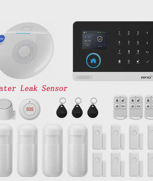 Slim Beveiligingssysteem voor Thuis: WIFI/GSM Alarm met Deur- en Bewegingssensoren, Tuya & Alexa Compatibel