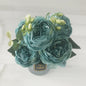 Roze Zijden Pioen Kunstboeket 30cm - 5 Grote Bloemen & 4 Knopen voor Decoratie