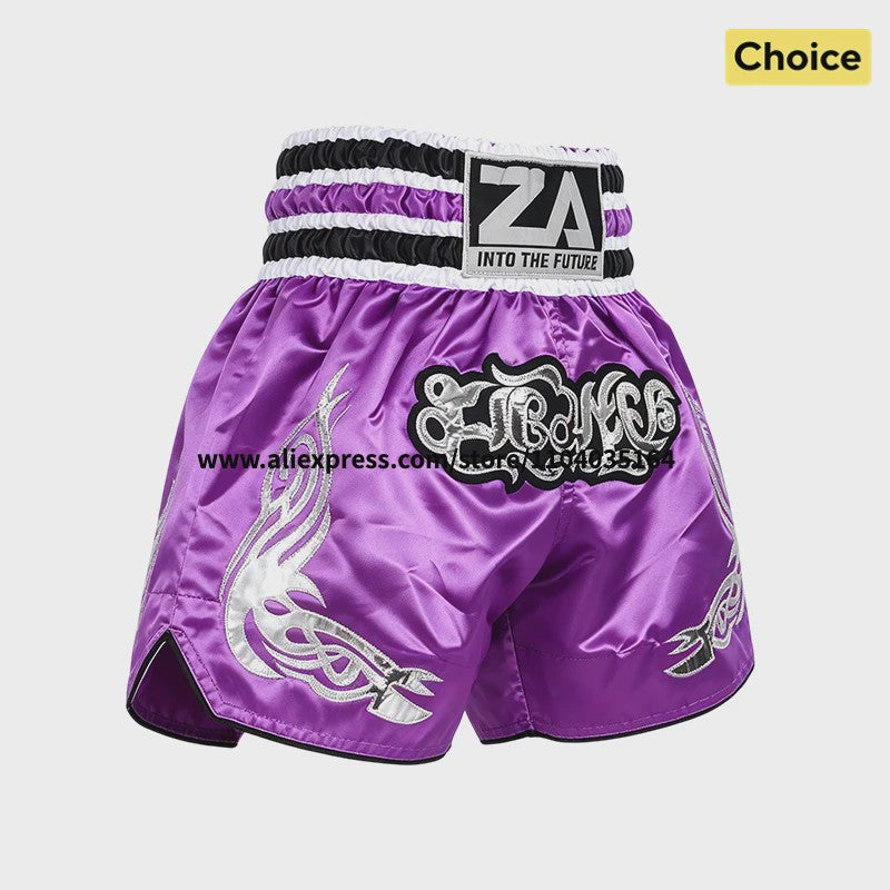 Muay Thai Bokshort Satin met Mesh Panel - Unisex & Kinderen