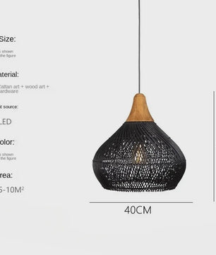 60cm Wabi Sabi Rotan Hanglamp - Japanse Retro Design voor Woonkamer & Eetkamer