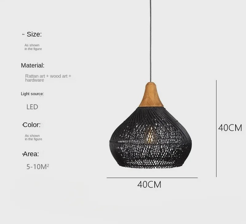 60cm Wabi Sabi Rotan Hanglamp - Japanse Retro Design voor Woonkamer & Eetkamer