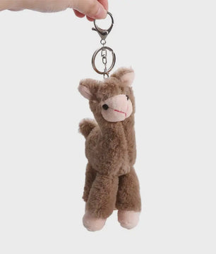 Pluche Alpaca Sleutelhanger - Schattige Knuffel Dierenhanger voor Tassen en Sleutels