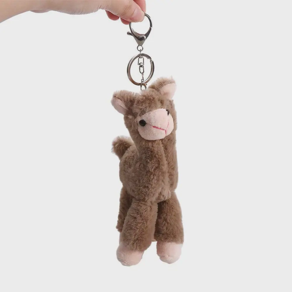 Pluche Alpaca Sleutelhanger - Schattige Knuffel Dierenhanger voor Tassen en Sleutels
