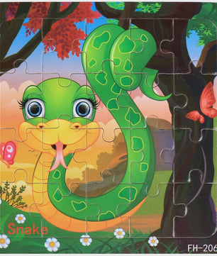 Houten 3D Puzzel Set - 20 Stuks - Dieren & Voertuigen - Educatief Montessori Speelgoed voor Kinderen 3-6 Jaar