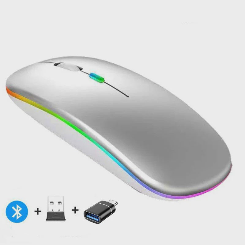 Draadloze Oplaadbare Muis: Bluetooth & 2.4GHz Dual Mode voor PC/Laptop
