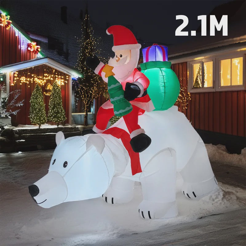 Opblaasbare Kerstman 1.5M - Feestelijke Tuindecoratie met LED Verlichting