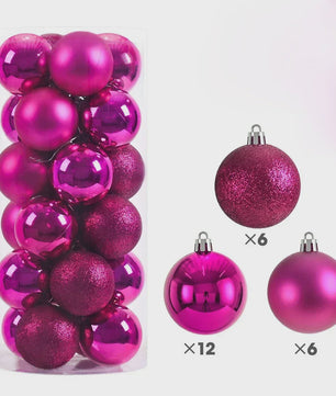 Set van 24 Kerstballen (3/4/6 cm) - Versier je Kerstboom en Feest met Stijl