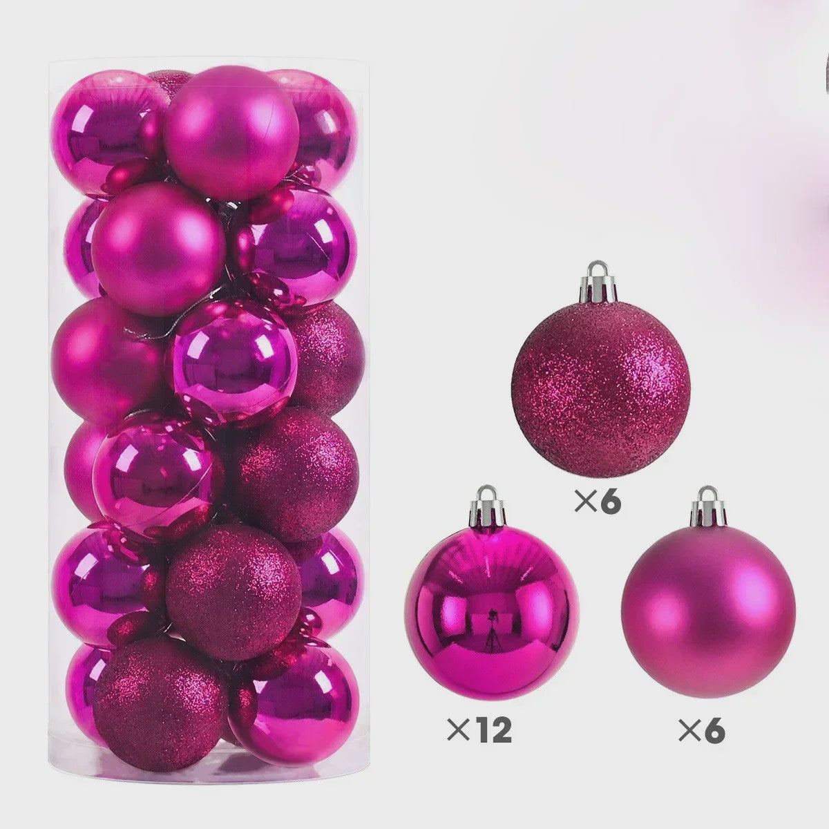 Set van 24 Kerstballen (3/4/6 cm) - Versier je Kerstboom en Feest met Stijl