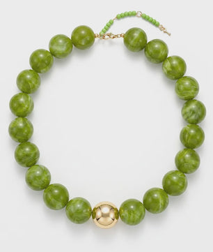 Bohemian Resin Kralen Ketting - Statement Choker met Dubbele Kleuren