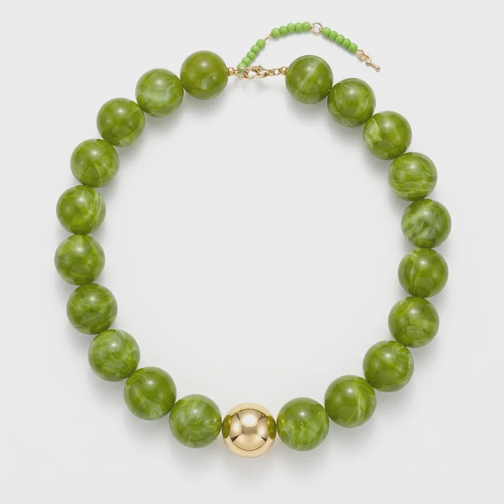 Bohemian Resin Kralen Ketting - Statement Choker met Dubbele Kleuren