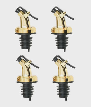 Set van 4x Wijnfles Stop & Olijfolie Schenktuit - Lekvrije Keuken Bar Accessoires