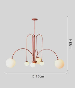 Nordic Minimalistische Plafondlamp Chandelier - Goud, Zwart, Rood - Sfeervolle Verlichting voor Woonkamer, Restaurant, Café