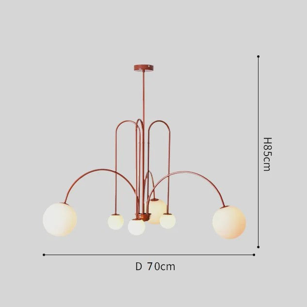 Nordic Minimalistische Plafondlamp Chandelier - Goud, Zwart, Rood - Sfeervolle Verlichting voor Woonkamer, Restaurant, Café