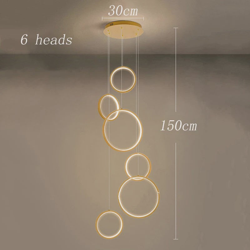 Moderne LED Plafondlamp Ring Chandelier - Hanglamp voor Woonkamer & Eetkamer