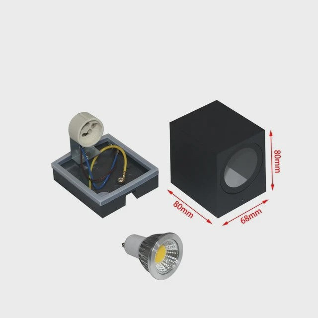 Moderne LED Wandlamp IP65 Waterdicht - Binnen & Buiten - 5W/10W Up/Down Licht - Kubus Design voor Tuin & Portiek