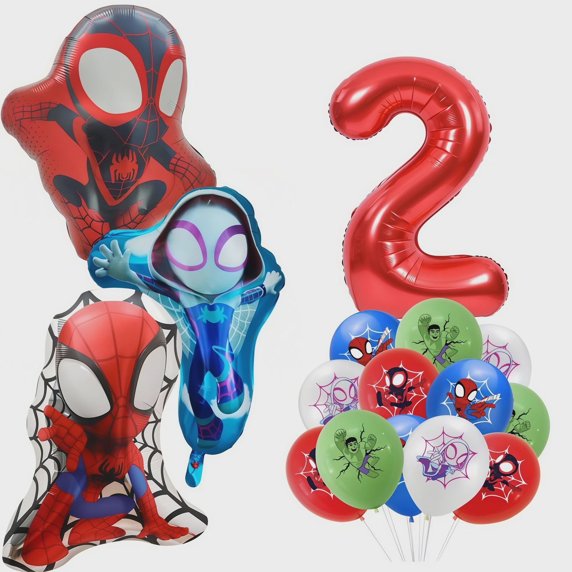 Superheld Folieballonnen Set: Spiderman, Batman, Iron Man & Captain America - Feestdecoratie