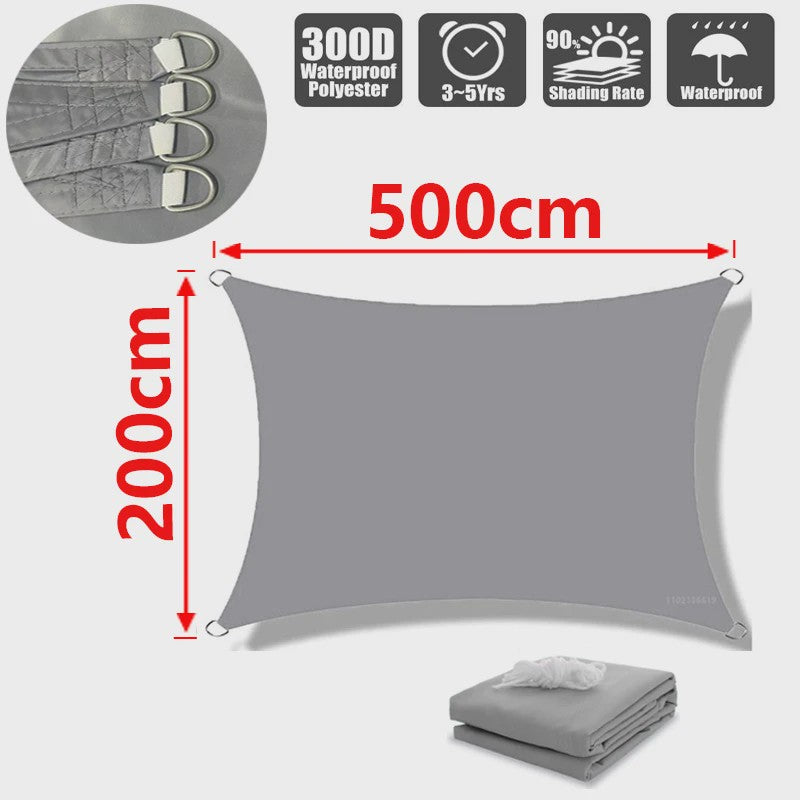Waterdicht UV-bestendig Schaduwdoek 300D Polyester - Zonwering voor Tuin, Terras & Auto