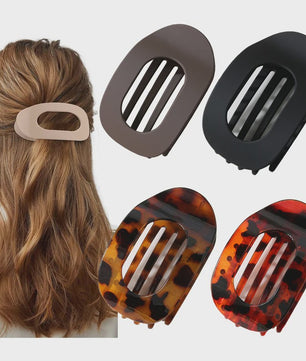 Chique Ovalen Haarklem met Luipaardprint - Stijlvolle Acryl Haarclip voor Dames