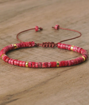 Natuurlijke Blauwe Emperor Steen Kralen Armband - Verstelbaar & Uniek