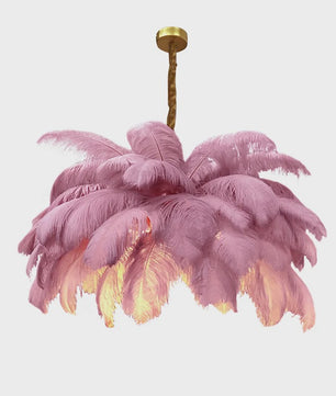 Luxe Struisvogelveer Hanglamp LED - Sfeervolle Verlichting voor Woonkamer & Slaapkamer