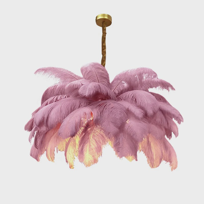Luxe Struisvogelveer Hanglamp LED - Sfeervolle Verlichting voor Woonkamer & Slaapkamer