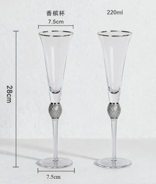 2pcs Light Luxury High-end Crystal Cup Red Wine Glass Set Tall Glass Party Wine Glass Glasses DrinkingGlasses for ChampagneFlute