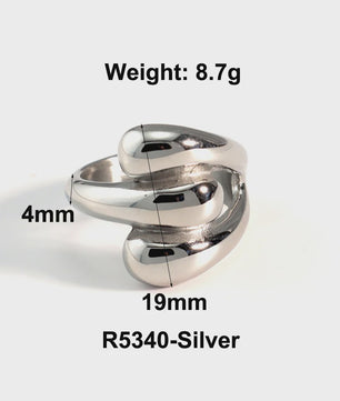 Nieuw Design Geometrische Kralen Ring - Roestvrij Staal Dames Sieraden