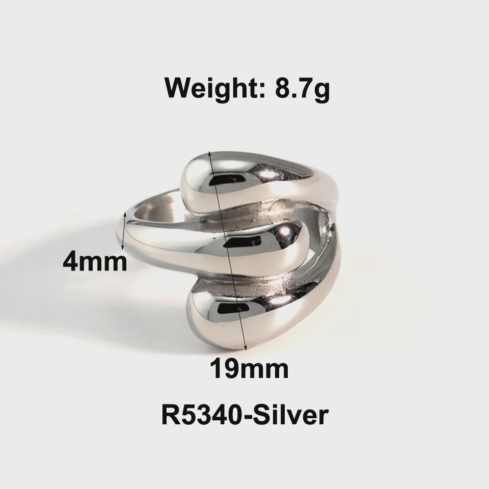 Nieuw Design Geometrische Kralen Ring - Roestvrij Staal Dames Sieraden