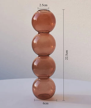 Nordic Kleurrijke Glazen Vaas - Bubble Design voor Hydroponische Planten & Bloemen