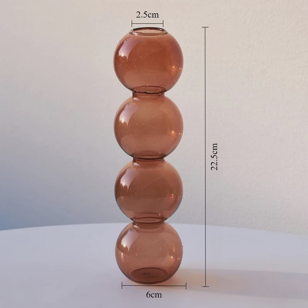 Nordic Kleurrijke Glazen Vaas - Bubble Design voor Hydroponische Planten & Bloemen