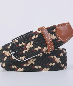 Unisex Gevlochten Elastische Riem met Pin Gesp - 107-130cm