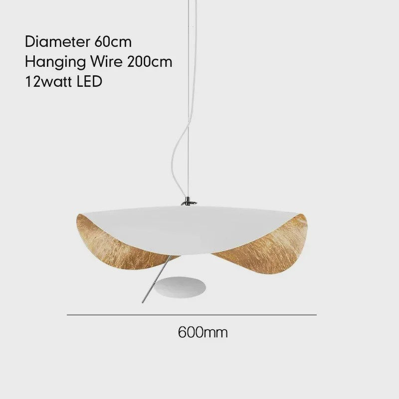 Moderne Lotusblad Hanglamp - LED, Metaal, Goud & Zwart/Wit
