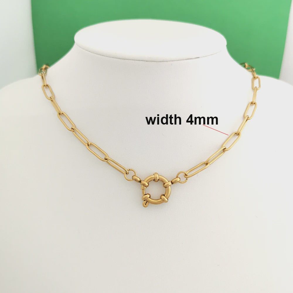 Gouden Roestvrij Stalen Ketting met Sailor Sluiting - Unisex Choker