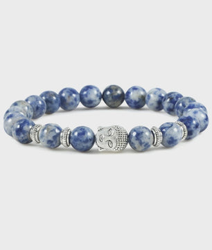 Natuurstenen Buddha Armband met Tijgeroog Kralen - Elastisch & Verstelbaar
