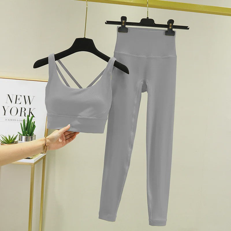 Dames Yogaset: Sport BH met Hoge Taille Legging - Squat Proof & Tummy Control